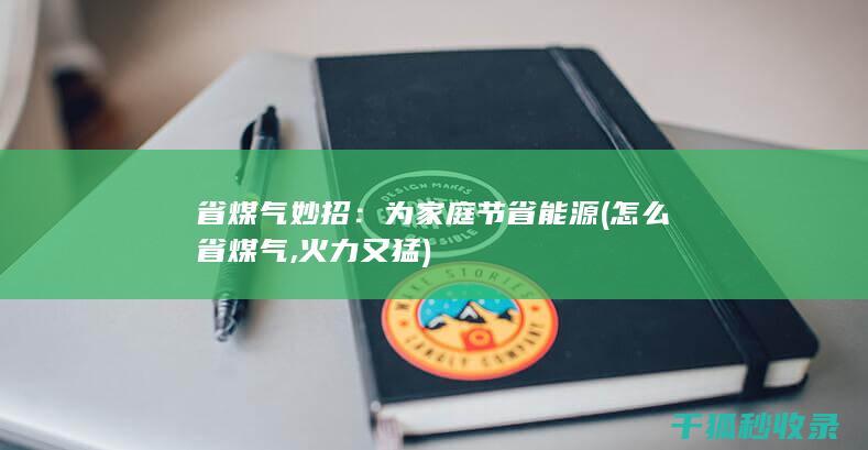 省煤气妙招：为家庭节省能源 (怎么省煤气,火力又猛)