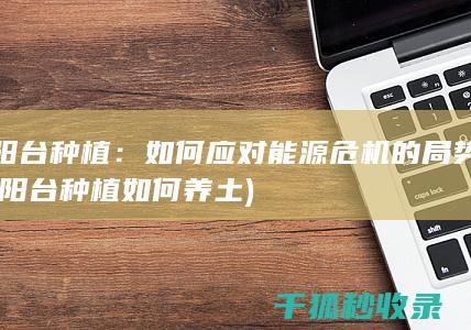 阳台种植：如何应对能源危机的局势 (阳台种植如何养土)