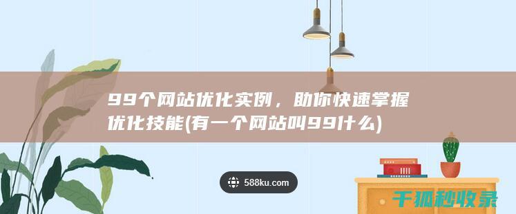 99个网站优化实例，助你快速掌握优化技能 (有一个网站叫99什么)